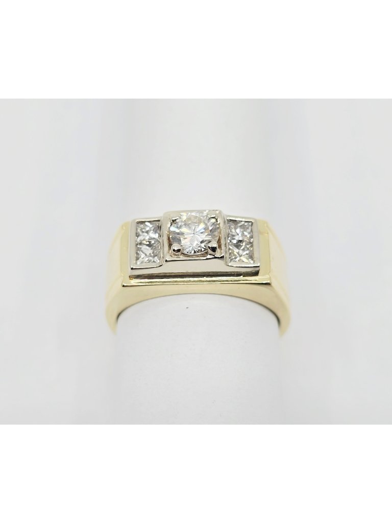 Unique 14k Karat Solid Yellow Gold Designer Mens Diamond Cluster Ring Size 625